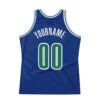 Custom Royal Kelly Green-White Authentic Throwback Basketball Jersey