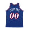 Custom Royal White-Red Authentic Throwback Basketball Jersey