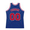 Custom Royal Red-White Authentic Throwback Basketball Jersey