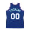 Custom Royal White-Purple Authentic Throwback Basketball Jersey