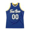 Custom Royal White-Gold Authentic Throwback Basketball Jersey