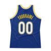 Custom Royal White-Gold Authentic Throwback Basketball Jersey
