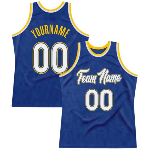 royal_0126 Custom Royal White-Gold Authentic Throwback Basketball Jersey