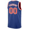 Custom Royal White Pinstripe Orange-White Authentic Basketball Jersey