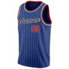 Custom Royal White Pinstripe Red-Black Authentic Basketball Jersey