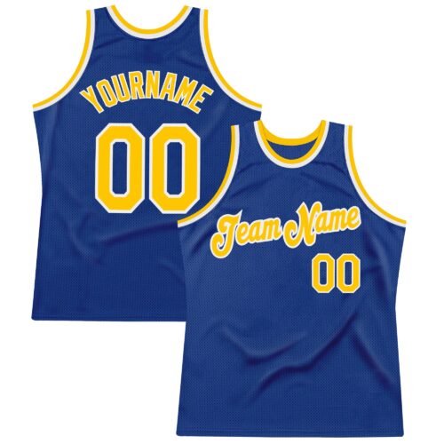 royal_0262 Custom Royal Gold-White Authentic Throwback Basketball Jersey