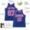 Custom Royal Pink-White Authentic Throwback Basketball Jersey