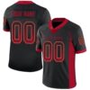 Custom Black Red-Old Gold Drift Fashion Football Jersey