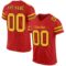 Custom Scarlet Gold-Black Mesh Authentic Football Jersey