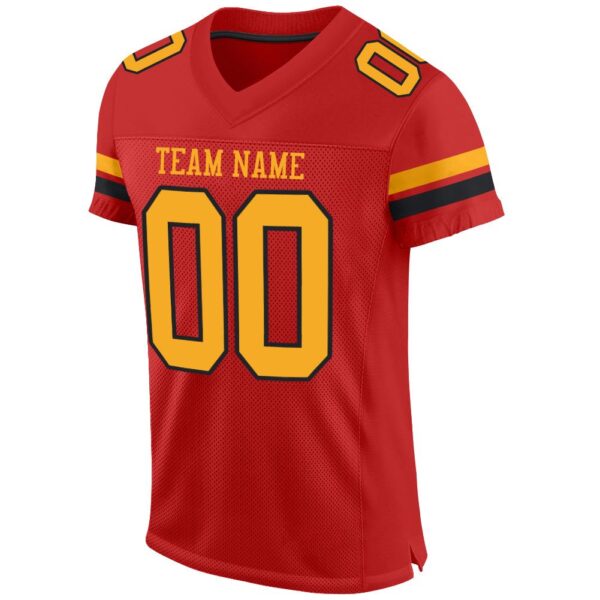 scarlet_0014-1 Custom Scarlet Gold-Black Mesh Authentic Football Jersey