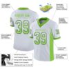 Custom White Neon Green-Navy Drift Fashion Football Jersey