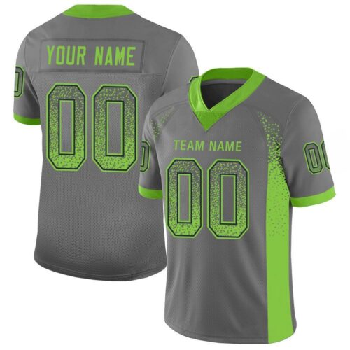 seattle_0049 Custom Gray Neon Green-Navy Drift Fashion Football Jersey