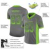Custom Gray Neon Green-Navy Drift Fashion Football Jersey