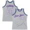 Custom Gray White-Purple Authentic Throwback Basketball Jersey