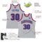 Custom Gray Royal-Red Authentic Throwback Basketball Jersey