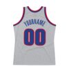 Custom Gray Royal-Red Authentic Throwback Basketball Jersey