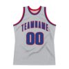 Custom Gray Royal-Red Authentic Throwback Basketball Jersey