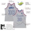 Custom Gray Gray-Royal Authentic Throwback Basketball Jersey
