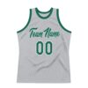 Custom Gray Kelly Green-White Authentic Throwback Basketball Jersey