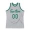 Custom Gray Kelly Green-White Authentic Throwback Basketball Jersey