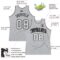 Custom Gray Gray-Black Authentic Throwback Basketball Jersey