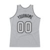 Custom Gray Gray-Black Authentic Throwback Basketball Jersey