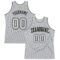 Custom Gray Gray-Black Authentic Throwback Basketball Jersey