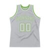 Custom Gray Gray-Neon green Authentic Throwback Basketball Jersey