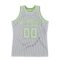 Custom Gray Gray-Neon green Authentic Throwback Basketball Jersey