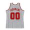 Custom Gray Black Pinstripe Red-White Authentic Basketball Jersey