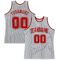 Custom Gray Black Pinstripe Red-White Authentic Basketball Jersey