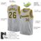 Custom Gray Black Pinstripe Black-Gold Authentic Basketball Jersey