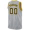 Custom Gray Black Pinstripe Black-Gold Authentic Basketball Jersey