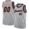 Custom Gray Black Pinstripe Black-Maroon Authentic Basketball Jersey