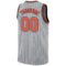 Custom Gray Black Pinstripe Orange-Black Authentic Basketball Jersey