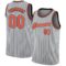 Custom Gray Black Pinstripe Orange-Black Authentic Basketball Jersey