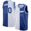Custom White Royal-Light Blue Authentic Split Fashion Basketball Jersey