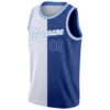 Custom White Royal-Light Blue Authentic Split Fashion Basketball Jersey