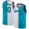 Custom White Teal-Black Authentic Split Fashion Basketball Jersey