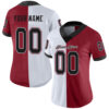 Custom Cardinal Black-White Split Fashion Football Jersey