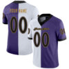 split_0208 Custom Purple Black-White Split Fashion Football Jersey