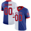 Custom Royal Red-White Split Fashion Football Jersey