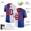 Custom Royal Red-White Split Fashion Football Jersey