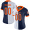 split_0211-1 Custom Navy Orange-White Split Fashion Football Jersey