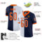 split_0211-2 Custom Navy Orange-White Split Fashion Football Jersey