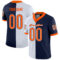 split_0211 Custom Navy Orange-White Split Fashion Football Jersey