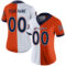 split_0215-1 Custom Orange Navy-White Split Fashion Football Jersey