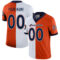 split_0215 Custom Orange Navy-White Split Fashion Football Jersey
