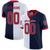 split_0218 Custom Navy Red-White Split Fashion Football Jersey
