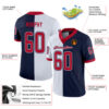 Custom Navy Red-White Split Fashion Football Jersey